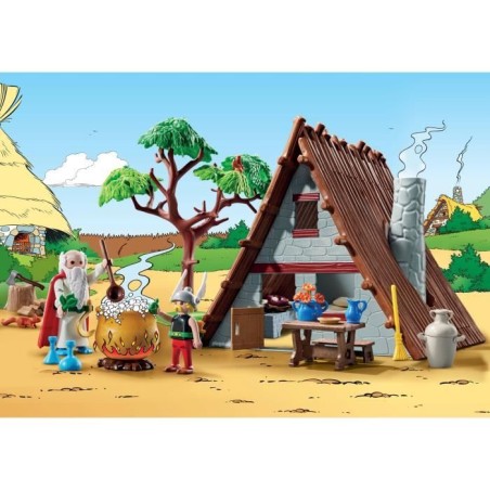 PLAYMOBIL 71828 Hutte d'Astérix avec Panoramix, Astérix, Personnages de la BD, 80 pieces, Des 5 ans
