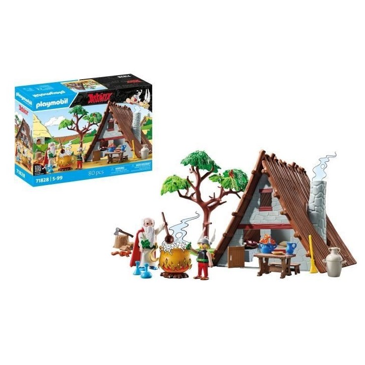 PLAYMOBIL 71828 Hutte d'Astérix avec Panoramix, Astérix, Personnages de la BD, 80 pieces, Des 5 ans PLAYMOBIL 71828 Hutte d'Astérix avec Panoramix, Astérix, Personnages de la BD, 80 pieces, Des 5 ans