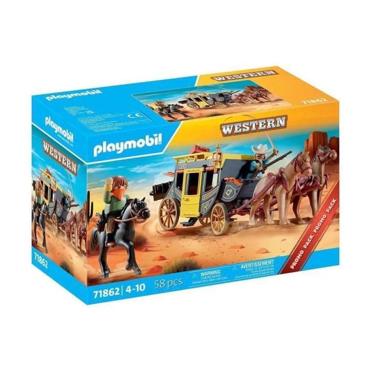 PLAYMOBIL 71862 Attaque de diligence au Far West, Promo Packs, Western, Pour les collectionneurs, 58 pieces, Des 14 ans PLAYMOBIL 71862 Attaque de diligence au Far West, Promo Packs, Western, Pour les collectionneurs, 58 pieces, Des 14 ans