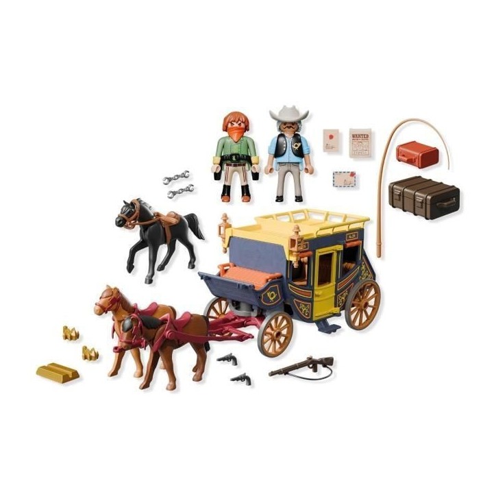 PLAYMOBIL 71862 Attaque de diligence au Far West, Promo Packs, Western, Pour les collectionneurs, 58 pieces, Des 14 ans PLAYMOBIL 71862 Attaque de diligence au Far West, Promo Packs, Western, Pour les collectionneurs, 58 pieces, Des 14 ans