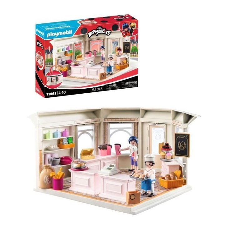 PLAYMOBIL 71863 Boulangerie Dupain Cheng, Miraculous Personnage du dessin animé, 93 pieces, des 4 ans PLAYMOBIL 71863 Boulangerie Dupain Cheng, Miraculous Personnage du dessin animé, 93 pieces, des 4 ans