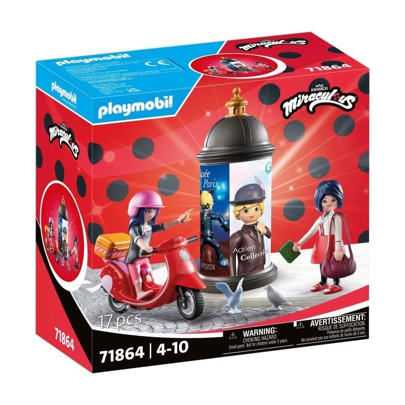 PLAYMOBIL 71864 Marinette a scooter & Kagami, Miraculous, 17 pieces, d PLAYMOBIL 71864 Marinette a scooter & Kagami, Miraculous, 17 pieces, d
