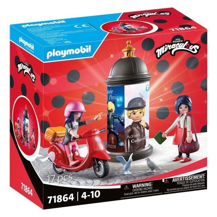 PLAYMOBIL 71864 Marinette a scooter & Kagami, Miraculous, 17 pieces, des 5 ans