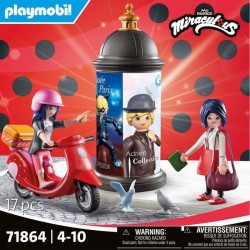 PLAYMOBIL 71864 Marinette a scooter & Kagami, Miraculous, 17 pieces, d