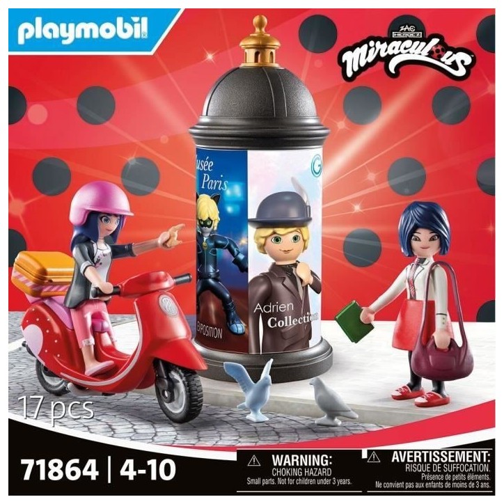 PLAYMOBIL 71864 Marinette a scooter & Kagami, Miraculous, 17 pieces, des 5 ans