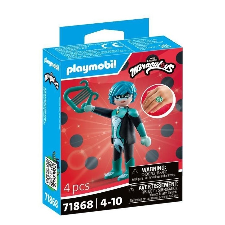 PLAYMOBIL 71868 Viperion, Miraculous Personnage du dessin animé, 4 pieces, des 4 ans