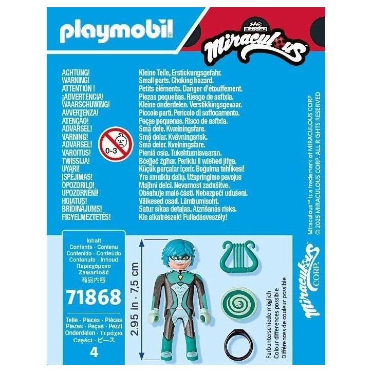 PLAYMOBIL 71868 Viperion, Miraculous Personnage du dessin animé, 4 pieces, des 4 ans