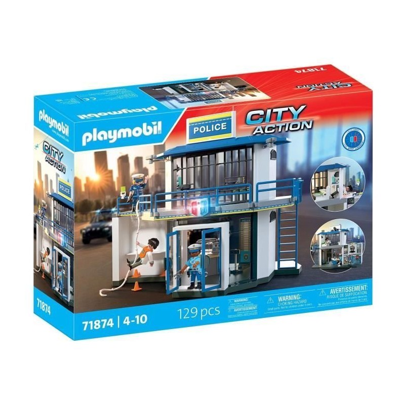 Playmobil 71874 Poste de police avec salle de recherches, Les policier Playmobil 71874 Poste de police avec salle de recherches, Les policier