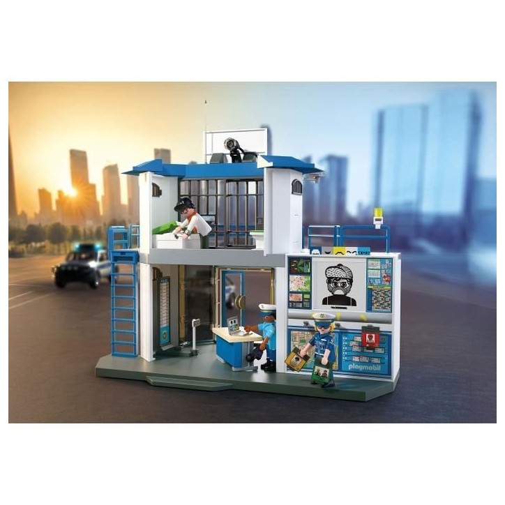 Playmobil 71874 Poste de police avec salle de recherches, Les policiers, City Action, 129 pieces, des 4 ans Playmobil 71874 Poste de police avec salle de recherches, Les policiers, City Action, 129 pieces, des 4 ans