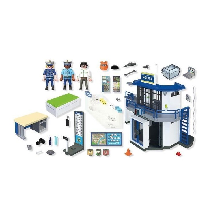 Playmobil 71874 Poste de police avec salle de recherches, Les policiers, City Action, 129 pieces, des 4 ans Playmobil 71874 Poste de police avec salle de recherches, Les policiers, City Action, 129 pieces, des 4 ans