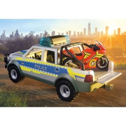 Playmobil 71875 Pick-up de police, moto & 2 personnages, Les policiers