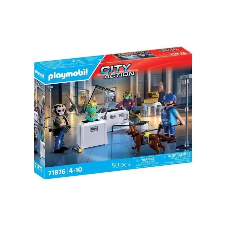 PLAYMOBIL 71876 Arrestation de cambrioleurs au musée, Les policiers, City Action, 50 pieces, des 4 ans PLAYMOBIL 71876 Arrestation de cambrioleurs au musée, Les policiers, City Action, 50 pieces, des 4 ans