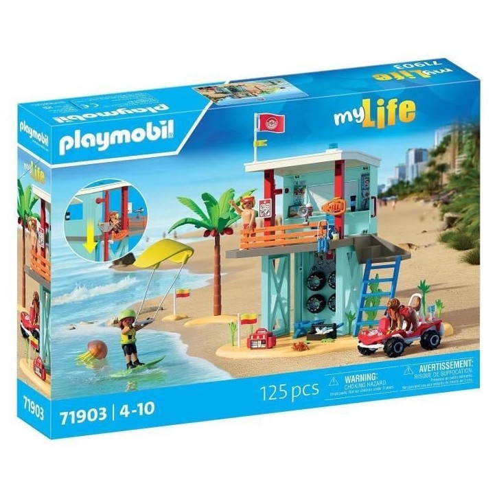 Playmobil 71903 Poste de secours & voiturette de plage, My Life Vacances a la plage, 125 pieces, Des 4 ans Playmobil 71903 Poste de secours & voiturette de plage, My Life Vacances a la plage, 125 pieces, Des 4 ans