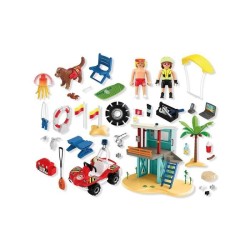 Playmobil 71903 Poste de secours & voiturette de plage, My Life Vacanc