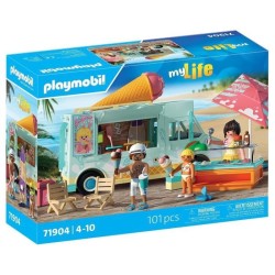 Playmobil 71904 Camion vendeur de glaces & 3 personnages, My Life Vaca