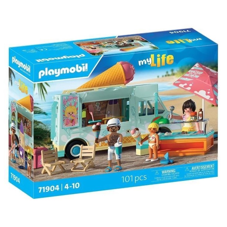 Playmobil 71904 Camion vendeur de glaces & 3 personnages, My Life Vacances a la plage, Design rétro années 50, 101 pieces, des Playmobil 71904 Camion vendeur de glaces & 3 personnages, My Life Vacances a la plage, Design rétro années 50, 101 pieces, des