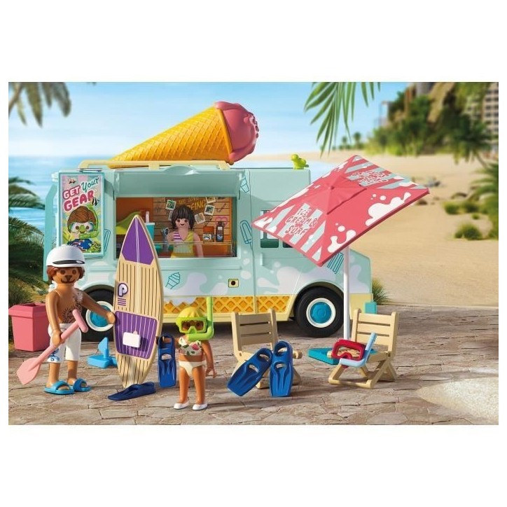 Playmobil 71904 Camion vendeur de glaces & 3 personnages, My Life Vacances a la plage, Design rétro années 50, 101 pieces, des Playmobil 71904 Camion vendeur de glaces & 3 personnages, My Life Vacances a la plage, Design rétro années 50, 101 pieces, des