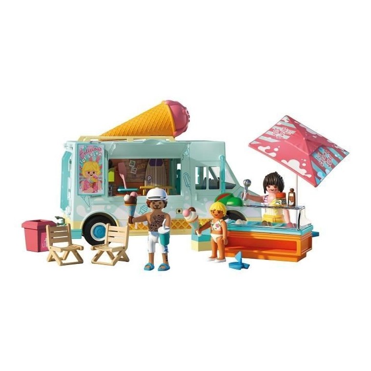 Playmobil 71904 Camion vendeur de glaces & 3 personnages, My Life Vacances a la plage, Design rétro années 50, 101 pieces, des Playmobil 71904 Camion vendeur de glaces & 3 personnages, My Life Vacances a la plage, Design rétro années 50, 101 pieces, des