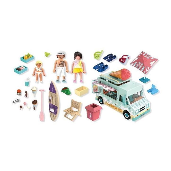 Playmobil 71904 Camion vendeur de glaces & 3 personnages, My Life Vacances a la plage, Design rétro années 50, 101 pieces, des Playmobil 71904 Camion vendeur de glaces & 3 personnages, My Life Vacances a la plage, Design rétro années 50, 101 pieces, des
