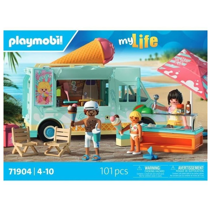 Playmobil 71904 Camion vendeur de glaces & 3 personnages, My Life Vacances a la plage, Design rétro années 50, 101 pieces, des Playmobil 71904 Camion vendeur de glaces & 3 personnages, My Life Vacances a la plage, Design rétro années 50, 101 pieces, des