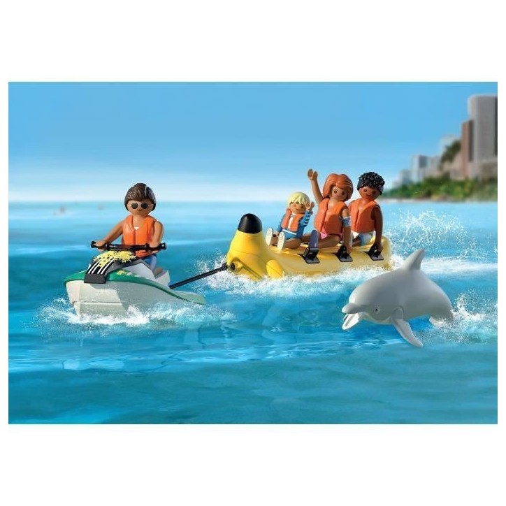 Playmobil 71905 Scooter des mers, banane tractée & 4 personnages, My Life Vacances a la plage, 22 pieces, des 4 ans Playmobil 71905 Scooter des mers, banane tractée & 4 personnages, My Life Vacances a la plage, 22 pieces, des 4 ans