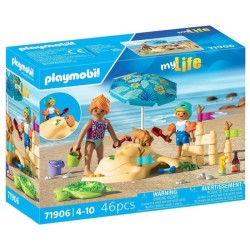 Playmobil 71906 Famille jouant dans le sable a la plage, My Life Vacan
