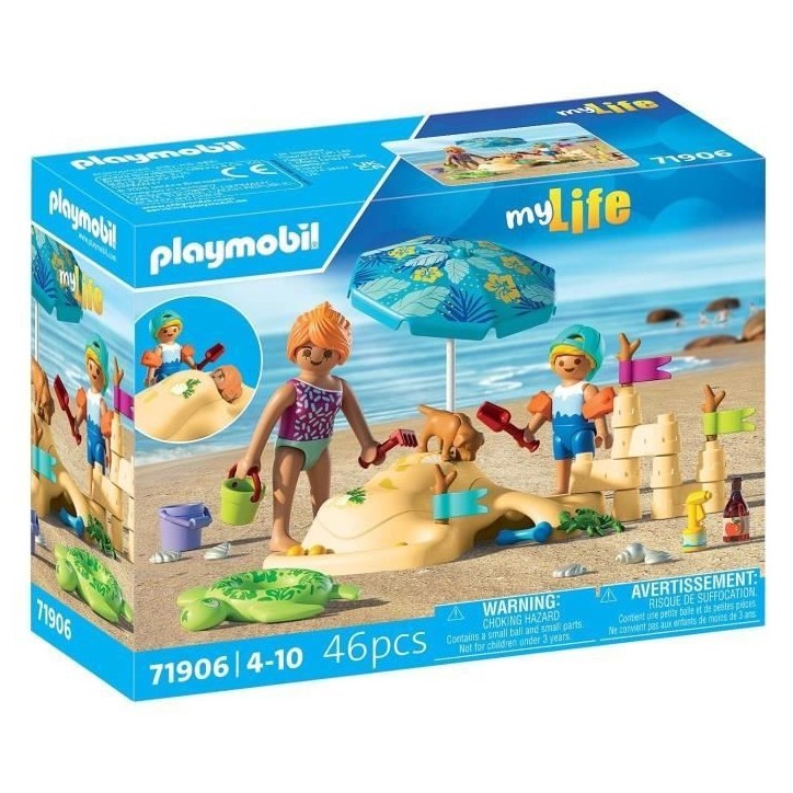 Playmobil 71906 Famille jouant dans le sable a la plage, My Life Vacances a la plage, 46 pieces, des 4 ans Playmobil 71906 Famille jouant dans le sable a la plage, My Life Vacances a la plage, 46 pieces, des 4 ans