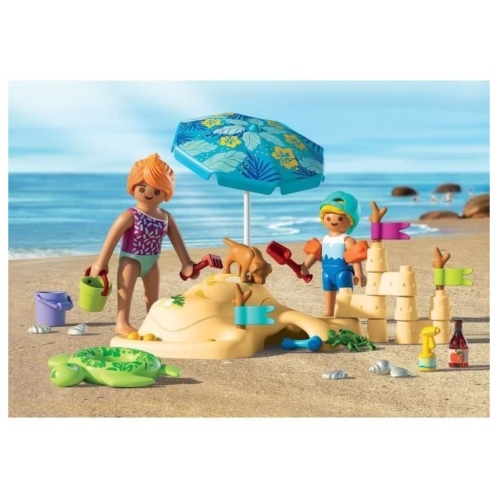 Playmobil 71906 Famille jouant dans le sable a la plage, My Life Vacances a la plage, 46 pieces, des 4 ans Playmobil 71906 Famille jouant dans le sable a la plage, My Life Vacances a la plage, 46 pieces, des 4 ans