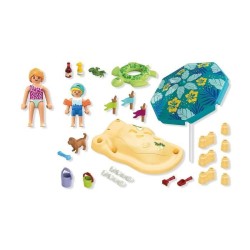 Playmobil 71906 Famille jouant dans le sable a la plage, My Life Vacan