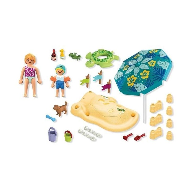 Playmobil 71906 Famille jouant dans le sable a la plage, My Life Vacances a la plage, 46 pieces, des 4 ans Playmobil 71906 Famille jouant dans le sable a la plage, My Life Vacances a la plage, 46 pieces, des 4 ans