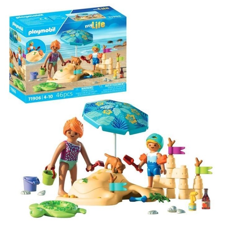 Playmobil 71906 Famille jouant dans le sable a la plage, My Life Vacances a la plage, 46 pieces, des 4 ans Playmobil 71906 Famille jouant dans le sable a la plage, My Life Vacances a la plage, 46 pieces, des 4 ans
