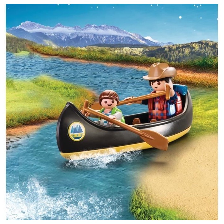 PLAYMOBIL 9323 Valisette Campeurs, Sports et Action, 2 personnages, tente, canoë et accessoires, 32 pieces, Des 4 ans PLAYMOBIL 9323 Valisette Campeurs, Sports et Action, 2 personnages, tente, canoë et accessoires, 32 pieces, Des 4 ans