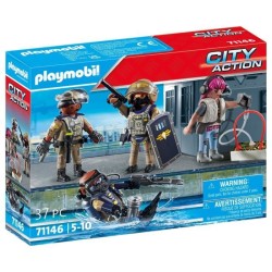 PLAYMOBIL 71146 Equipe des forces spéciales avec bandit, Les policier