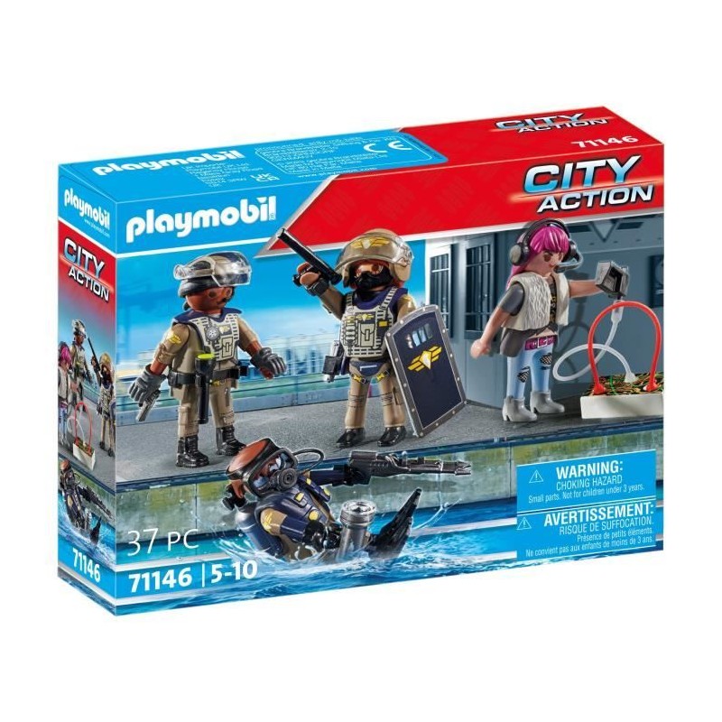 PLAYMOBIL 71146 Equipe des forces spéciales avec bandit, Les policier PLAYMOBIL 71146 Equipe des forces spéciales avec bandit, Les policier