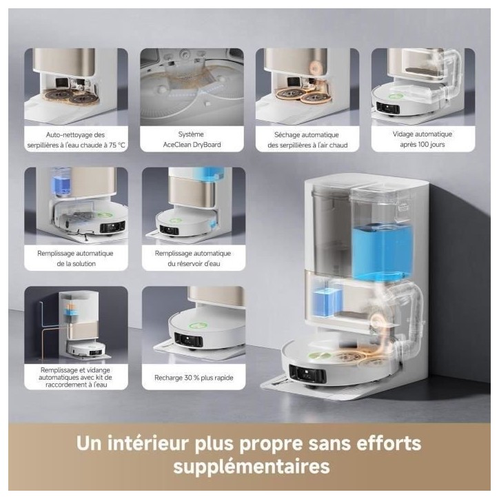 DREAME L50 Pro Ultra Robot aspirateur et Laveur avec vidage Automatique et Nettoyage Automatique des serpillieres DREAME L50 Pro Ultra Robot aspirateur et Laveur avec vidage Automatique et Nettoyage Automatique des serpillieres
