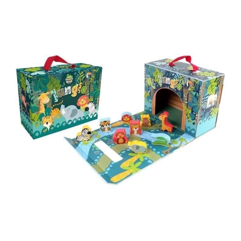 Maison de Jeu Safari - PLANeTE BOIS - FSC - 10 Pieces - Jeu Enfant - D Maison de Jeu Safari - PLANeTE BOIS - FSC - 10 Pieces - Jeu Enfant - D