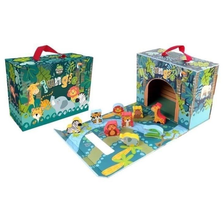 Maison de Jeu Safari - PLANeTE BOIS - FSC - 10 Pieces - Jeu Enfant - Des 18 Mois Maison de Jeu Safari - PLANeTE BOIS - FSC - 10 Pieces - Jeu Enfant - Des 18 Mois