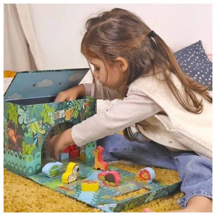 Maison de Jeu Safari - PLANeTE BOIS - FSC - 10 Pieces - Jeu Enfant - Des 18 Mois Maison de Jeu Safari - PLANeTE BOIS - FSC - 10 Pieces - Jeu Enfant - Des 18 Mois