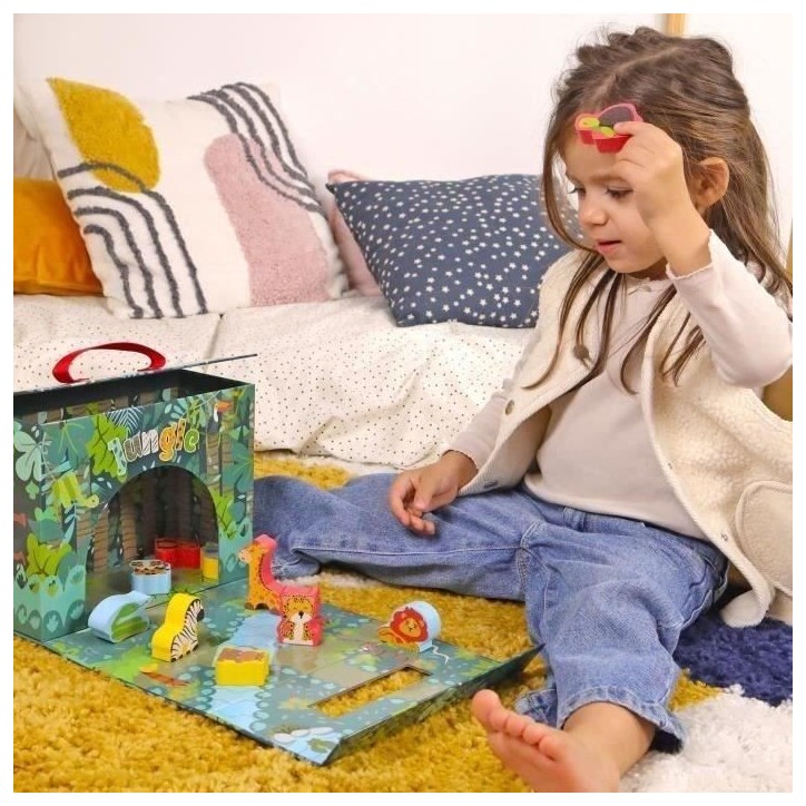 Maison de Jeu Safari - PLANeTE BOIS - FSC - 10 Pieces - Jeu Enfant - Des 18 Mois Maison de Jeu Safari - PLANeTE BOIS - FSC - 10 Pieces - Jeu Enfant - Des 18 Mois