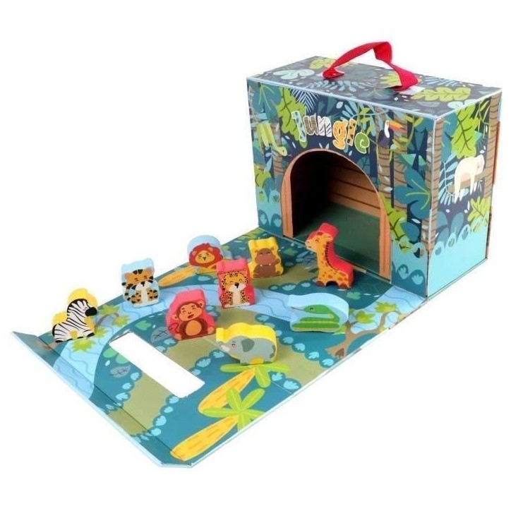 Maison de Jeu Safari - PLANeTE BOIS - FSC - 10 Pieces - Jeu Enfant - Des 18 Mois Maison de Jeu Safari - PLANeTE BOIS - FSC - 10 Pieces - Jeu Enfant - Des 18 Mois