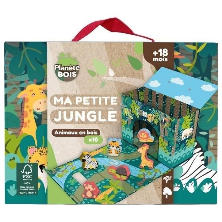 Maison de Jeu Safari - PLANeTE BOIS - FSC - 10 Pieces - Jeu Enfant - Des 18 Mois Maison de Jeu Safari - PLANeTE BOIS - FSC - 10 Pieces - Jeu Enfant - Des 18 Mois