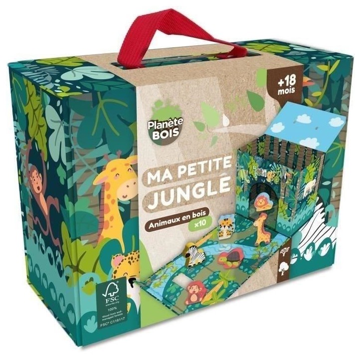 Maison de Jeu Safari - PLANeTE BOIS - FSC - 10 Pieces - Jeu Enfant - Des 18 Mois Maison de Jeu Safari - PLANeTE BOIS - FSC - 10 Pieces - Jeu Enfant - Des 18 Mois
