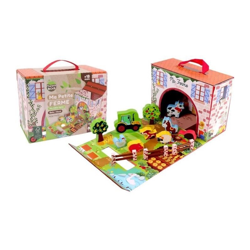 Maison de Jeu Ferme - PLANeTE BOIS - FSC - 12 Pieces - Jeu Enfant - De Maison de Jeu Ferme - PLANeTE BOIS - FSC - 12 Pieces - Jeu Enfant - De