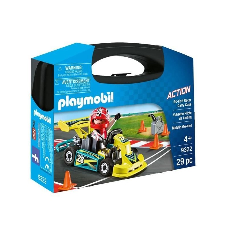 Playmobil 9322 Valisette Pilote de Karting, City Life, Stuntshow, 29 p