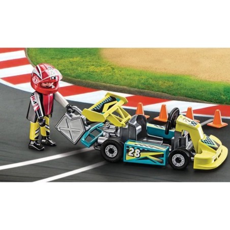 Playmobil 9322 Valisette Pilote de Karting, City Life, Stuntshow, 29 pieces, Des 4 ans