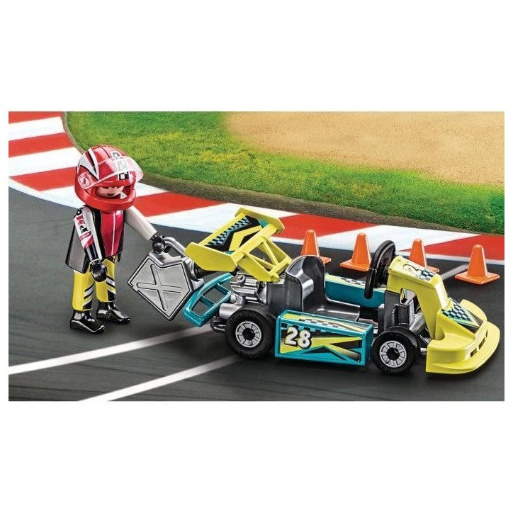 Playmobil 9322 Valisette Pilote de Karting, City Life, Stuntshow, 29 pieces, Des 4 ans