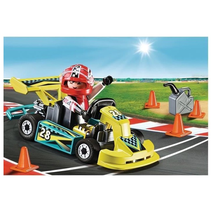 Playmobil 9322 Valisette Pilote de Karting, City Life, Stuntshow, 29 pieces, Des 4 ans