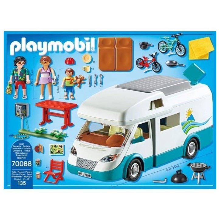 Playmobil 70088 Camping-car et Famille, Family Fun, 135 pieces, Le camping Playmobil 70088 Camping-car et Famille, Family Fun, 135 pieces, Le camping