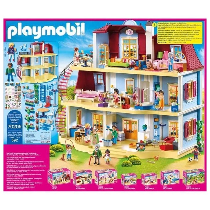 PLAYMOBIL 70205 Grande Maison Traditionnelle, Dollhouse La Maison Traditionnelle, 592 pieces, Des 4 ans PLAYMOBIL 70205 Grande Maison Traditionnelle, Dollhouse La Maison Traditionnelle, 592 pieces, Des 4 ans