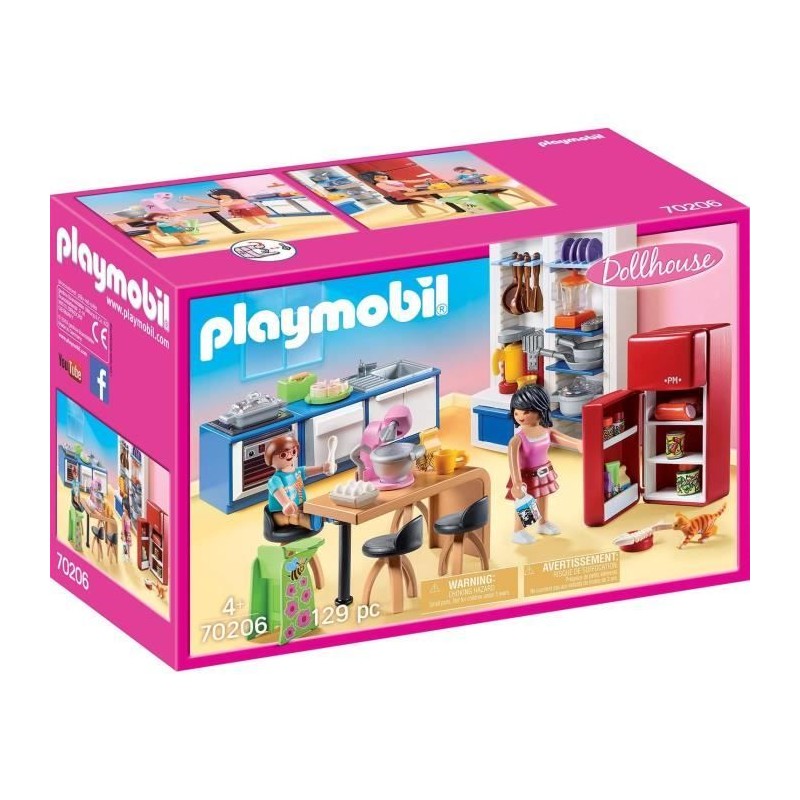 PLAYMOBIL 70206 Cuisine familiale, Dollhouse La Maison Traditionnelle, PLAYMOBIL 70206 Cuisine familiale, Dollhouse La Maison Traditionnelle,